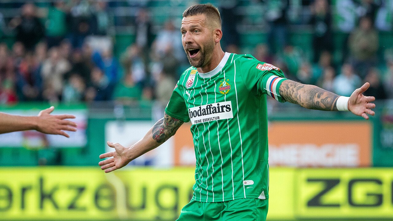 Jubeln - das durfte Burgstaller bislang fast 200 Mal, 69 Mal im Dress des SK Rapid