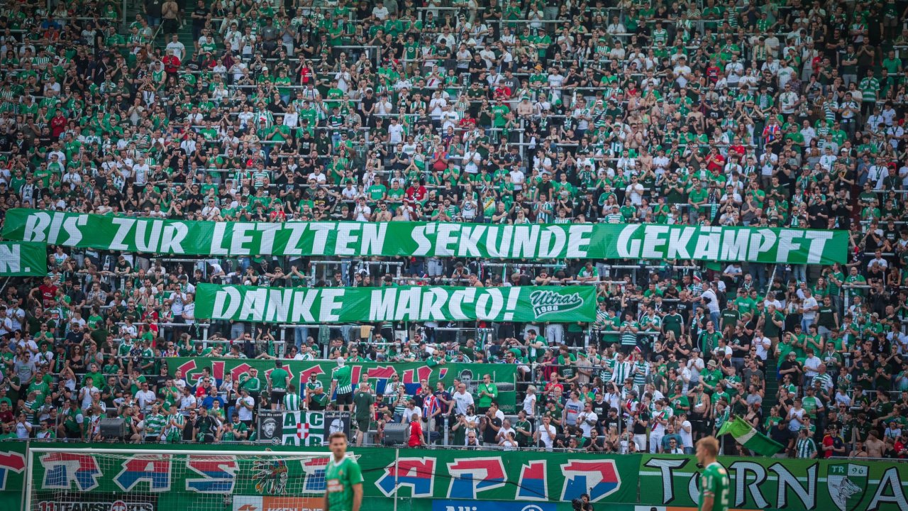 Trotz feststehenden Abgangs legte sich Marco Grüll für Rapid ordentlich ins Zeug. Das honorierten auch die Fans.